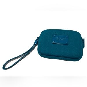 Michael Kors Embossed Turquoise Neoprene
Wristlet Zipper. EUC